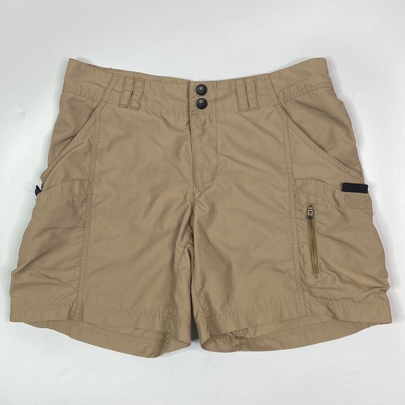 REI Sahara Khaki Cargo Shorts UPF 50+ Size 4 - Picture 1 of 10